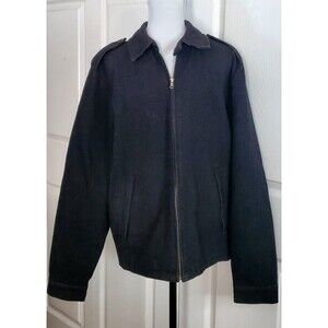 Tommy Hilfiger Wool Blend Gray Bomber Jacket Men's Small Full Zip Lined Coat